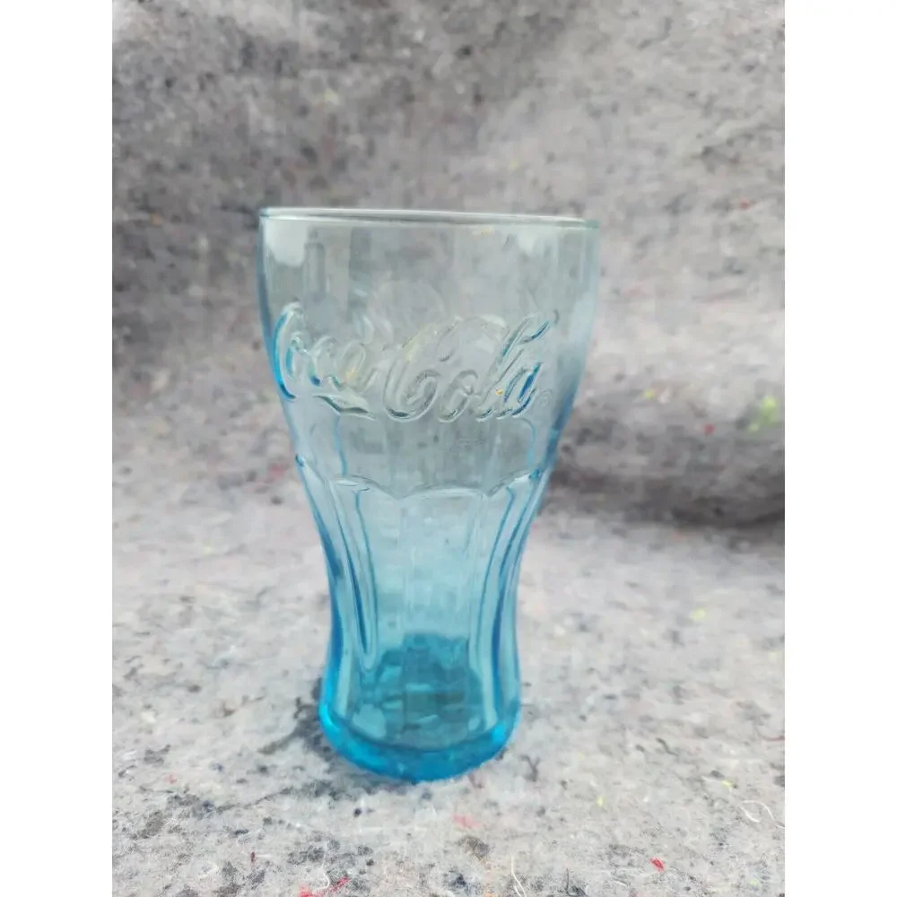 Coca Cola Aqua Light Blue Vintage 6” Tall Glass Tumbler Mug See Pics !!